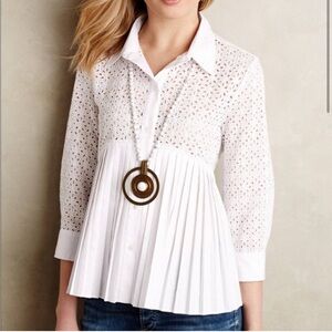 Anthropologie HD in Paris Eyelet Empire Blouse